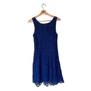 Lilly Pulitzer ‘Foley’ Dress Royal Blue Crochet Lace Dress in Size Small